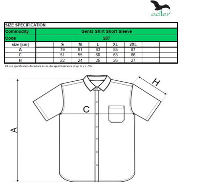  Košeľa pánska Shirt short sleeve 207- Adler