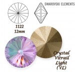 SWAROVSKI ELEMENTS RIVOLI 1122 CRYSTAL (001) VITRAIL LIGHT (VL) 12mm