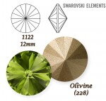 SWAROVSKI ELEMENTS RIVOLI 1122 OLIVINE (228) 12mm