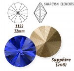 SWAROVSKI ELEMENTS RIVOLI 1122 SAPPHIRE (206,437) 12mm