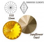 SWAROVSKI ELEMENTS RIVOLI 1122 SUNFLOWER (292)  12mm