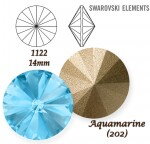 SWAROVSKI ELEMENTS RIVOLI 1122 AQUAMARINE (202) 14 mm