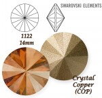 SWAROVSKI ELEMENTS RIVOLI 1122 CRYSTAL (001) COPPER (COP) 14 mm