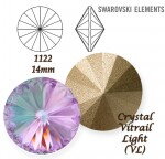 SWAROVSKI ELEMENTS RIVOLI 1122 CRYSTAL (001) VITRAIL LIGHT (VL) 14 mm