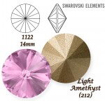 SWAROVSKI ELEMENTS RIVOLI 1122 LIGHT AMETHYST (212) 14 mm