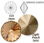 SWAROVSKI ELEMENTS RIVOLI 1122 LIGHT PEACH (362) 14 mm