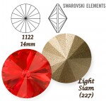 SWAROVSKI ELEMENTS RIVOLI 1122 LIGHT SIAM (227) 14 mm