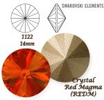 SWAROVSKI ELEMENTS RIVOLI 1122 RED MAGMA (REDM) 14 mm