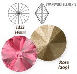 SWAROVSKI ELEMENTS RIVOLI 1122  ROSE (209) 14 mm