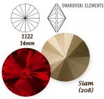 SWAROVSKI ELEMENTS RIVOLI 1122 SIAM (208) 14 mm