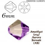 SWAROVSKI ELEMENTS XILION BEAD 5328 AMETHYST (204) AURORE BOREALE (AB)