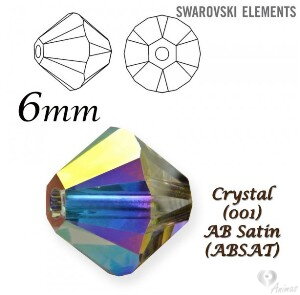 SWAROVSKI ELEMENTS XILION BEAD 5328 AB SATIN 