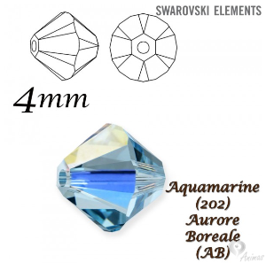 SWAROVSKI ELEMENTS XILION BEAD 5328, AQUAMARIN (AB)