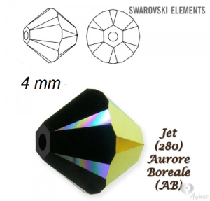 SWAROVSKI ELEMENTS XILION BEAD 5328, JET AURORE (AB)