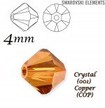 SWAROVSKI ELEMENTS XILION BEAD 5328, CRYSTAL (001) COPPER 4 mm